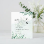 Papier Mariage d'or vert Eucalyptus RSVP QR CODE (Debout devant)