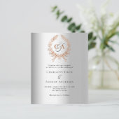 Papier Mariage du budget de la couronne d'or rose argent (Debout devant)