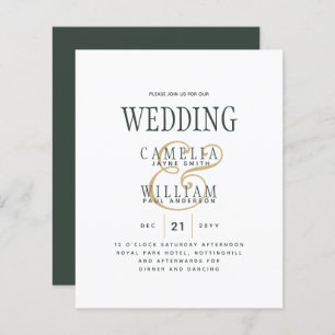 Papier Mariage du budget de l'or vert OLIVE