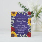 Papier Mariage du budget du Rose Sunflower Eucalyptus (Debout devant)