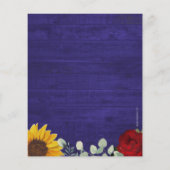 Papier Mariage du budget du Rose Sunflower Eucalyptus (Dos)