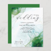 Papier Mariage du budget Kelly Green Alcohol Encre (Devant / Derrière)