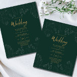 Papier Mariage du budget moderne Peacock Green Gold<br><div class="desc">Félicitations à votre fiançailles ! Nous vous souhaitons une vie remplie de bonheur et de joie. Ce design de mariage moderne et élégant n'est qu'un des nombreux thèmes de design disponibles dans ce magasin, créé pour répondre à vos besoins et à votre budget. Vous pouvez modifier les champs de modèle...</div>