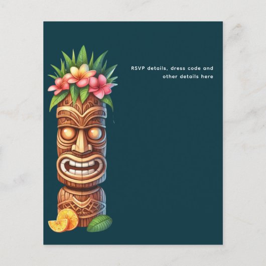 Papier Mariage du parti Tropical Tiki Luau Fête des marié (Dos)