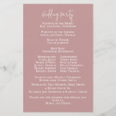 Papier Mariage Dusty Rose Élégant Rose de cérémonie flora (Dos)