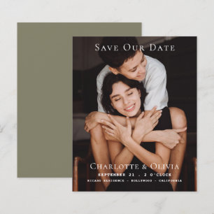 Papier MARIAGE Économique Simple Enregistrer La Date Phot