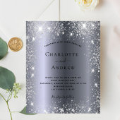 Papier Mariage élégant en métal argenté pailleté