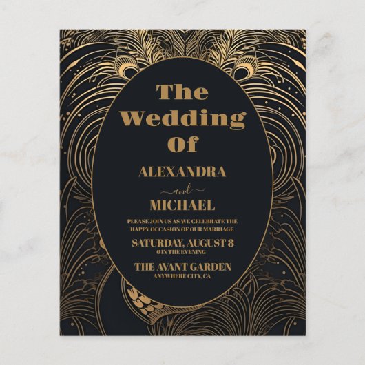 Papier Mariage élégant et économique avec des paons Art d (Devant)