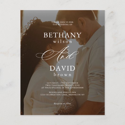 Papier MARIAGE Élégant Moderne 2 Arches Code QR Photo (Devant)