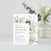 Papier Mariage élégant moderne vert botanique script (Debout devant)