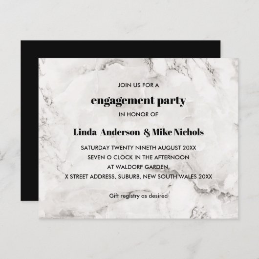 Papier MARIAGE en marbre élégant BUDGET élégant (Devant / Derrière)