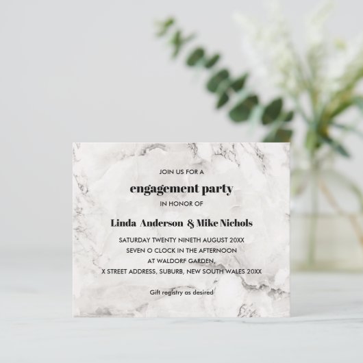 Papier MARIAGE en marbre élégant BUDGET élégant (Debout devant)