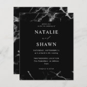 Papier Mariage en marbre noir Budget (Devant / Derrière)