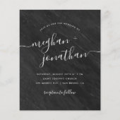 Papier Mariage en marbre noir Obsidien classique budget (Devant)