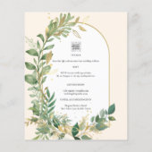 Papier Mariage en or Leaf de plantes modernes Invitation (Dos)