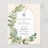 Papier Mariage en or Leaf de plantes modernes Invitation (Dos)