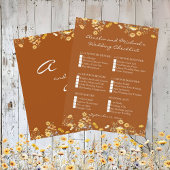 Papier Mariage en terre cuite blanc Fleur sauvage jaune