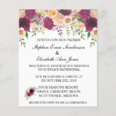 Papier Mariage espagnol Bourgogne Rosa Blush Floral Budge (Devant)