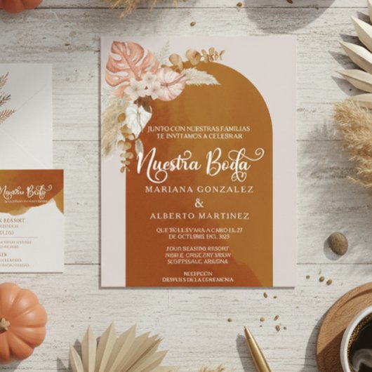 Papier Mariage espagnol Earthy Nuestra Boda Boho Budget