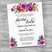 Papier Mariage espagnol Fleur vive Nuestra Boda Invita