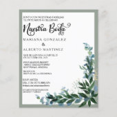Papier Mariage Espagnol Notre Mariage RSVP Eucalyptus (Devant)