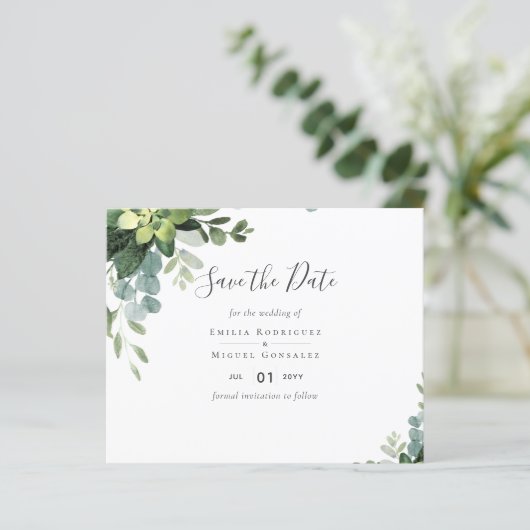 Papier Mariage espagnol NUESTRA BODA Eucalyptus Verdure (Debout devant)