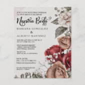 Papier Mariage espagnol Rose Nuestra Boda RSVP Budget (Devant)