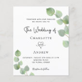 Papier Mariage eucalyptus code QR invitation budgétaire R (Devant)