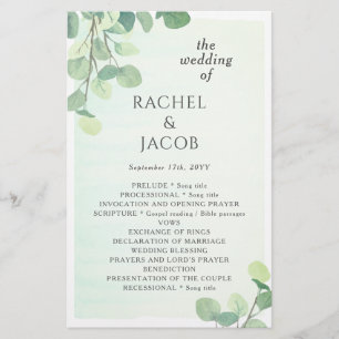 Papier Mariage Eucalyptus Green Watercolor