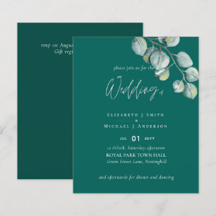 Papier Mariage EUCALYPTUS TURQUOISE à faible budget