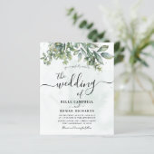 Papier Mariage Eucalyptus vert d'aquarelle budgétaire (Debout devant)