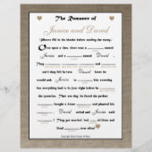 Papier Mariage Fête des mariées Libs Jeu - Burlap (Devant)