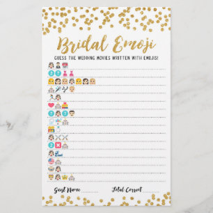 Papier Mariage films émoji avec réponses douche nuptiale