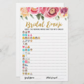 Papier Mariage films émoji avec réponses douche nuptiale (Devant / Derrière)