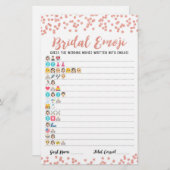 Papier Mariage films émoji avec réponses douche nuptiale (Devant / Derrière)