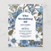 Papier Mariage Fleur sauvage de périphérique bleu budget (Devant)
