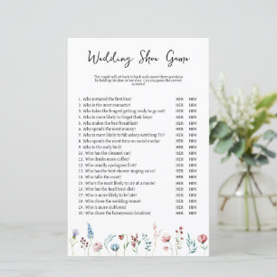 Papier Mariage fleur sauvage ou Couples Jeu de chaussures