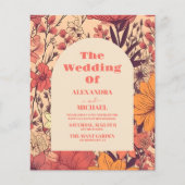 Papier Mariage Fleur sauvage rose jaune rose (Devant)