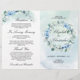 Papier Mariage Fleurie de Verdure Eucalyptus Bleu Poussié