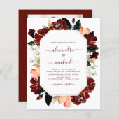 Papier Mariage Fleuris Photo Bourgogne Budget (Devant / Derrière)