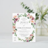 Papier Mariage Fleuris Rose et Champagne pas cher 2 (Debout devant)