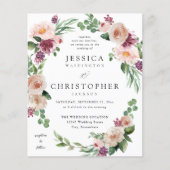 Papier Mariage Fleuris Rose et Champagne pas cher 2 (Devant)