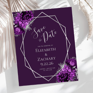 Papier Mariage Fleuriste Violet Pourpre Argenté Budget