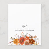 Papier Mariage floral à automne rouge et orange Budget (Dos)
