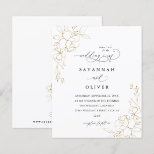 Papier Mariage floral à revêtement or budgétaire