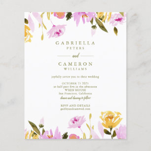 Papier Mariage Floral Aquarelle Moderne Olive Rose Pas Ch