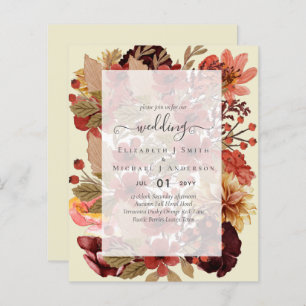 Papier Mariage Floral Automne - BUDGET Orange Bourgogne