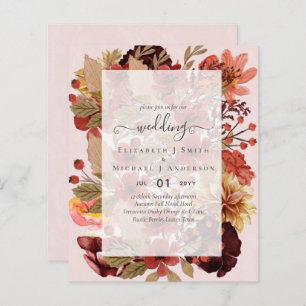 Papier Mariage Floral Automne - BUDGET Orange Bourgogne