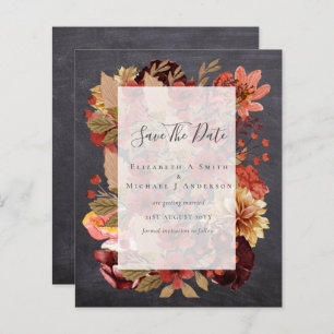 Papier Mariage Floral Automne - BUDGET Orange Bourgogne