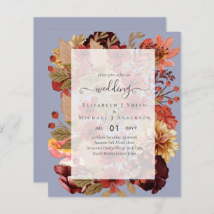 Papier Mariage Floral Automne - BUDGET Orange Bourgogne